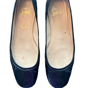 Christian Louboutin Black Leather Ballet Flats
